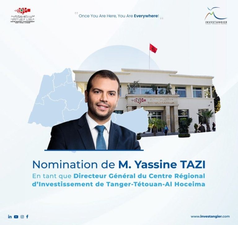 Nomination de M. Yassine TAZI Directeur Général du CRI Tanger-Tétouan-Al Hoceima